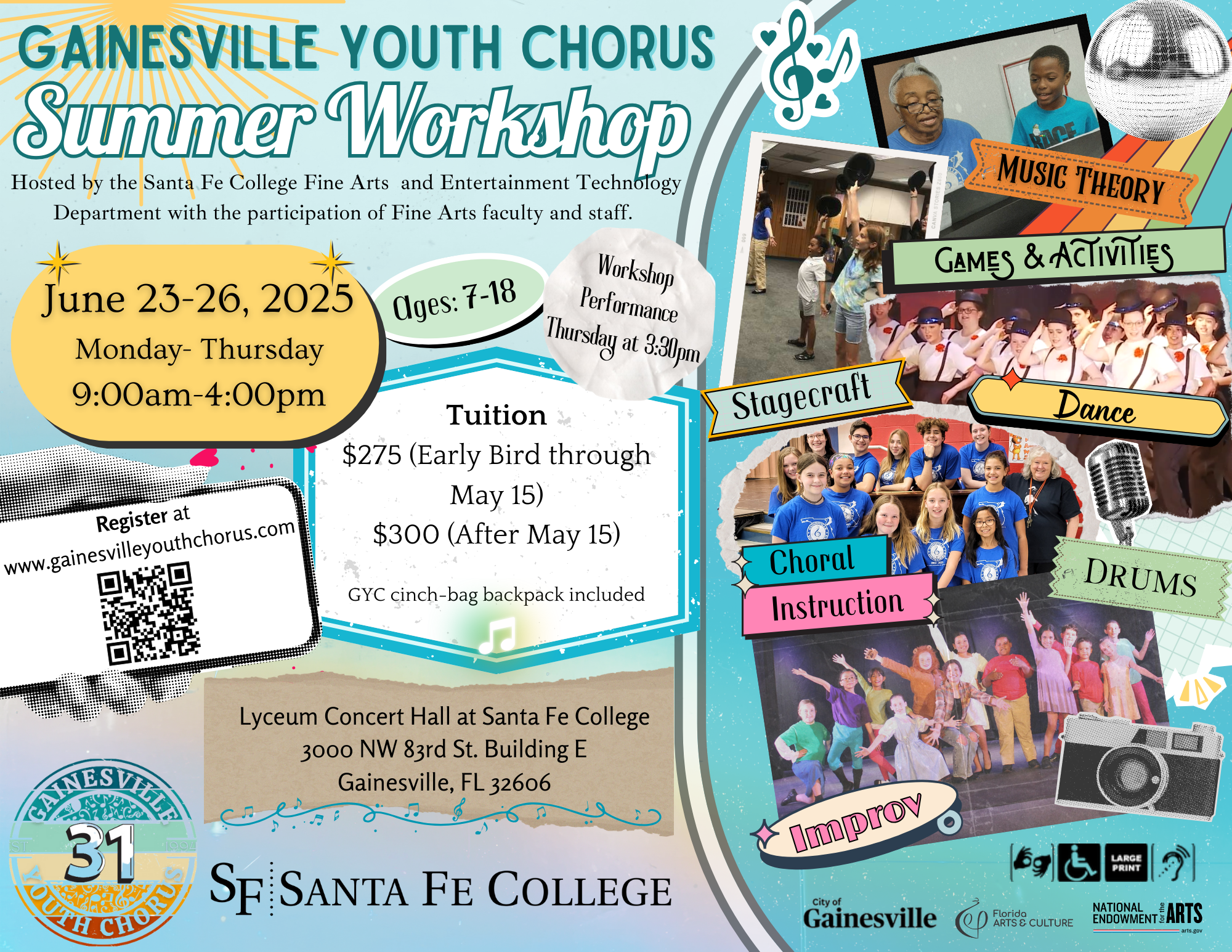 gainesville youth chorus summer workshop flyer