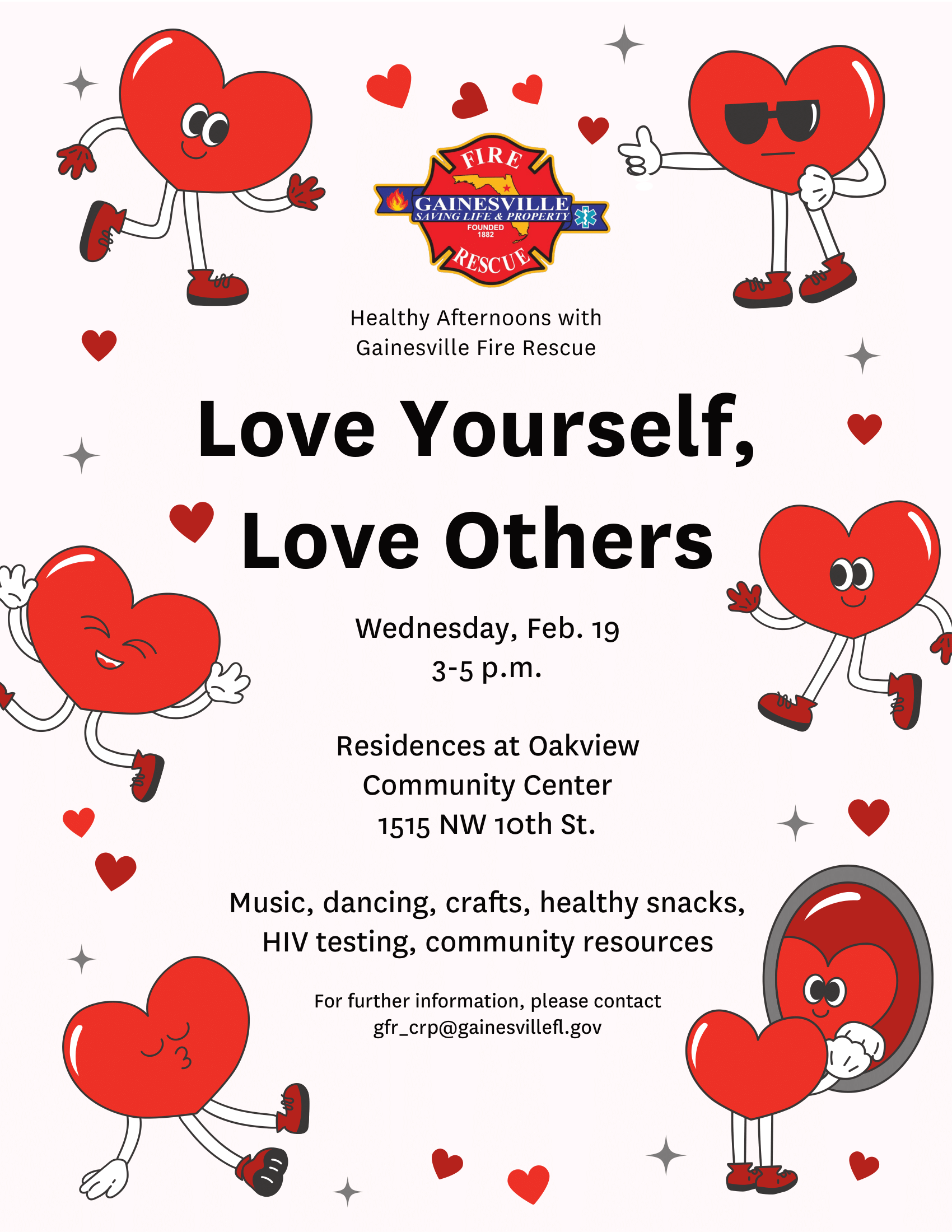 event poster for the Healthy Afternoons Love Yourself Love Others event