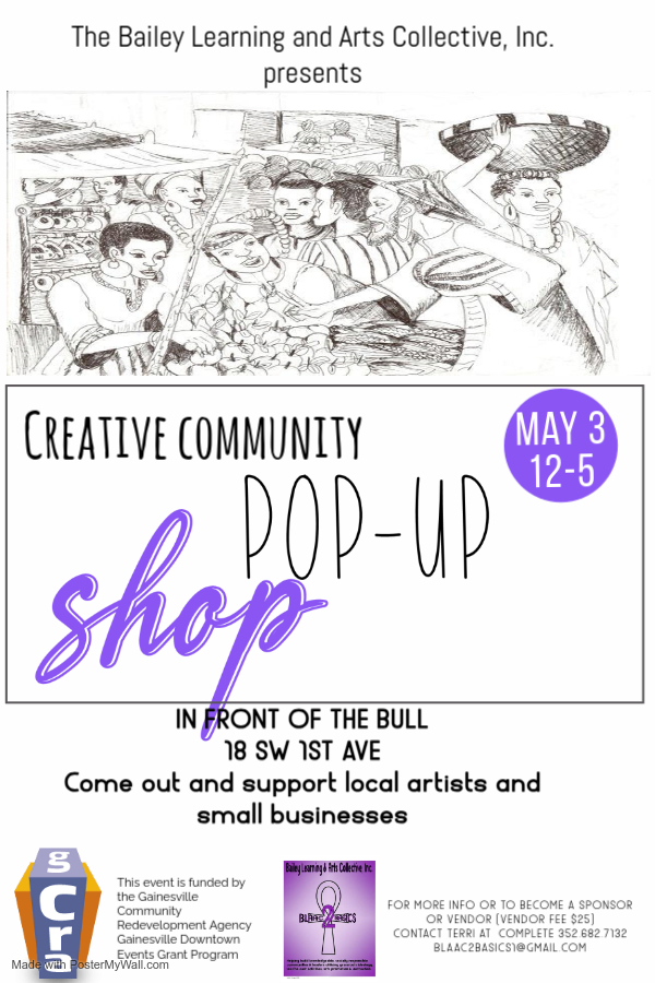 creative community pop-up shop poster