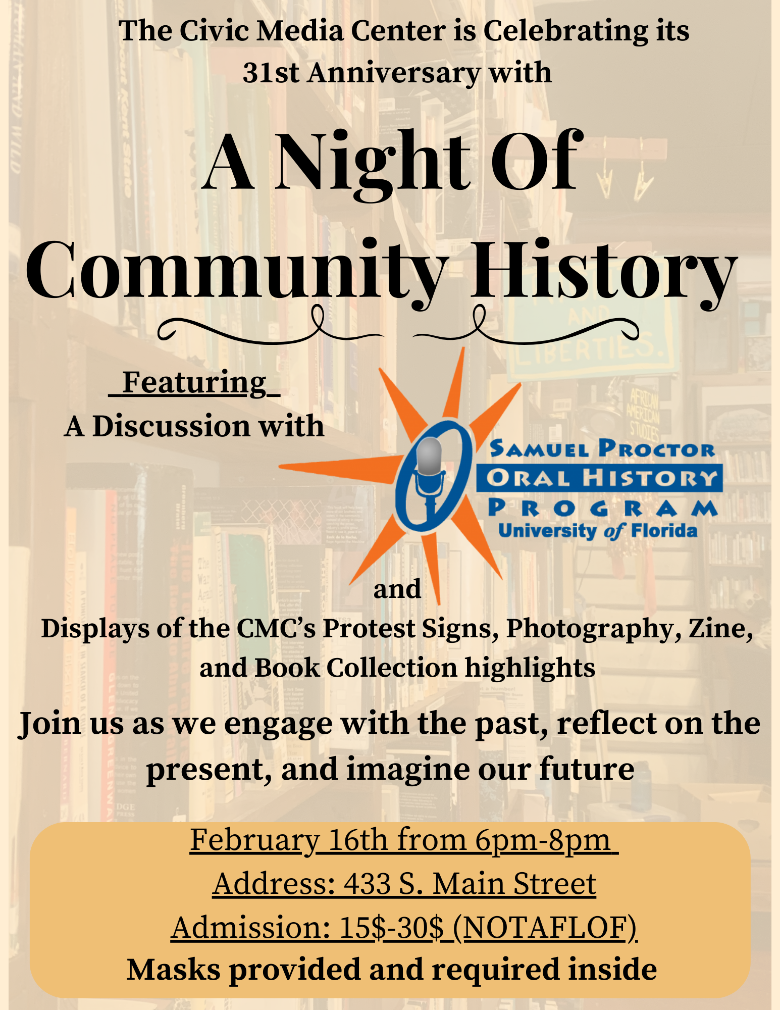 A night of community history flyer