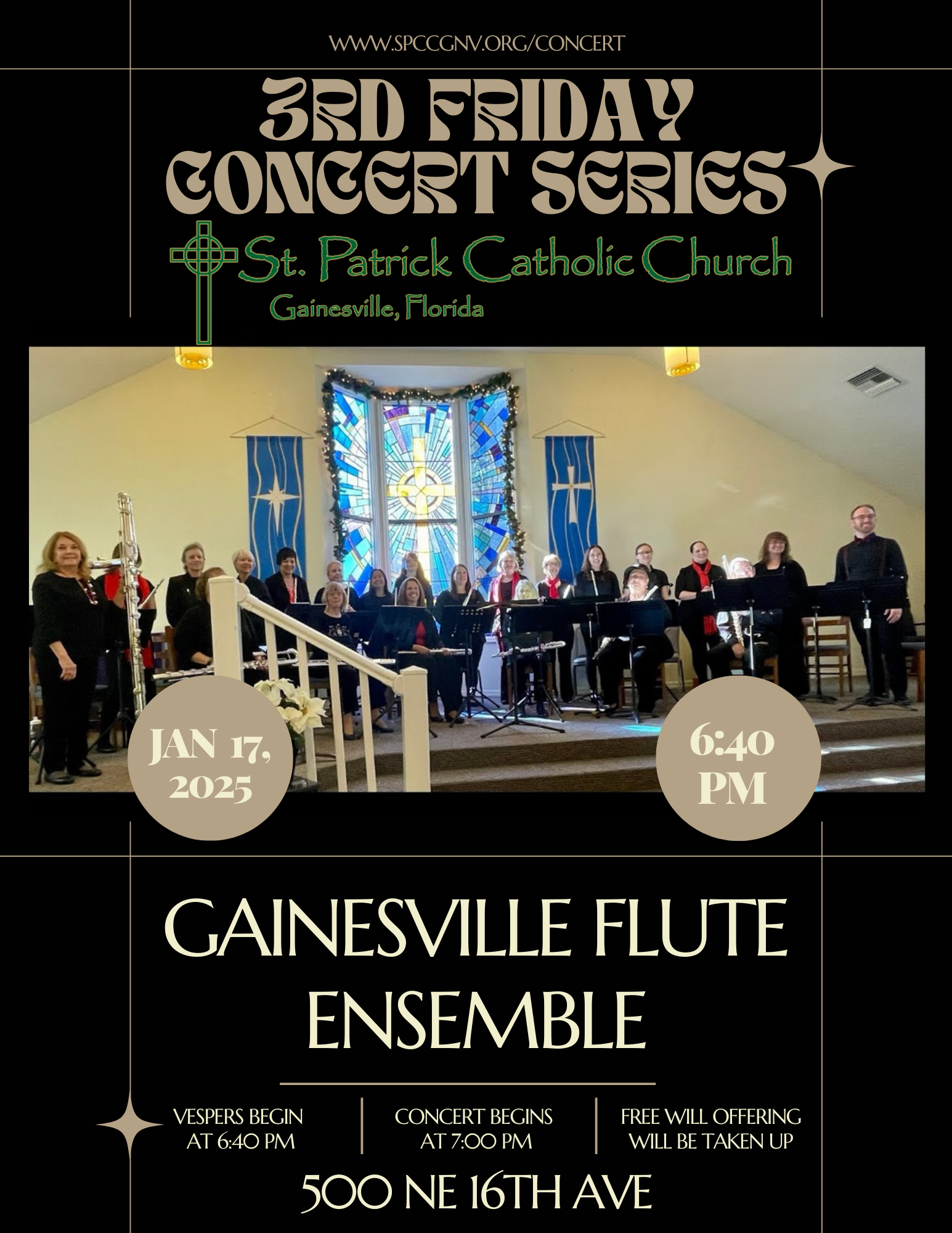 poster for flute ensemble concert