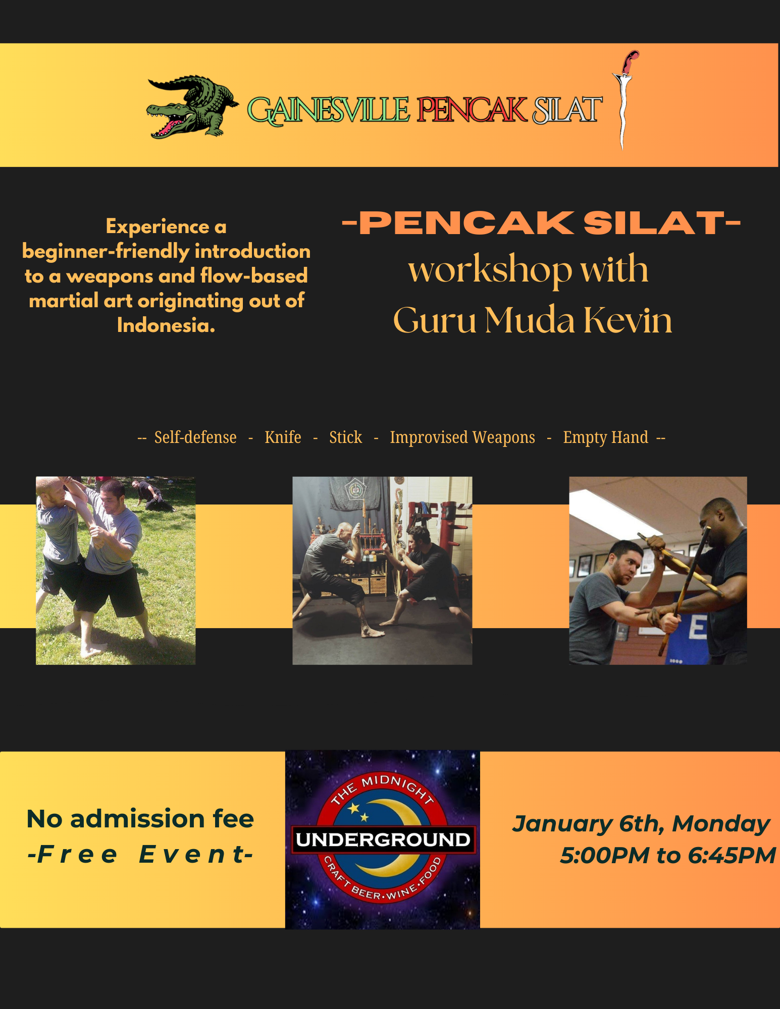 Indonesian Martial Arts workshop poster