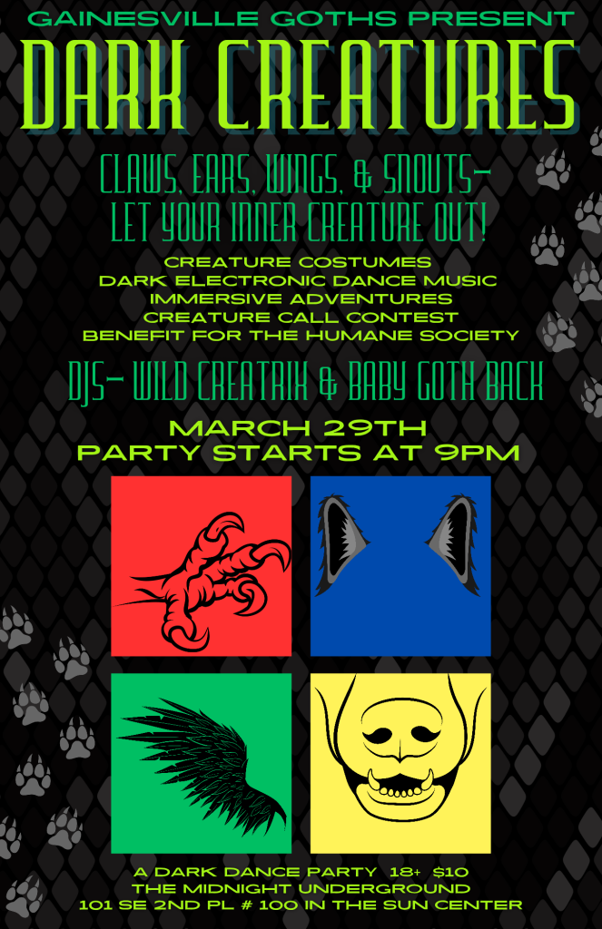 Gainesville Goths present Dark Creatures poster