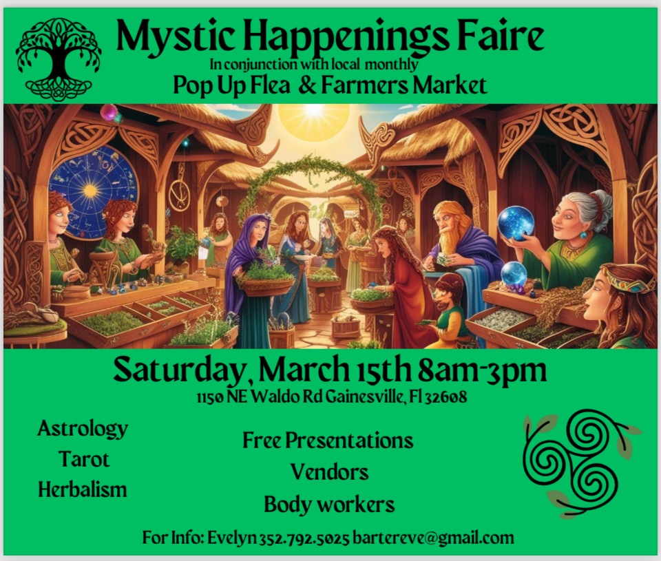 flyer for mystic happenings faire