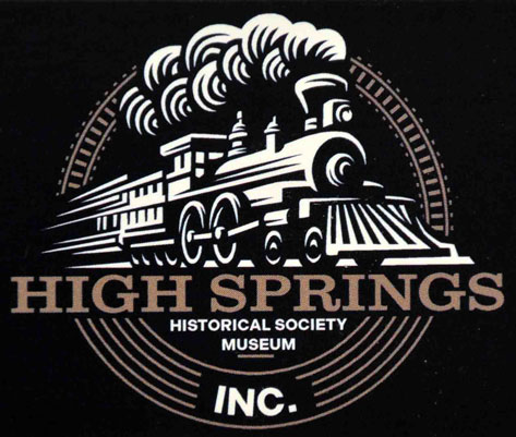 high springs historical society museum logo with illustration of locomotive