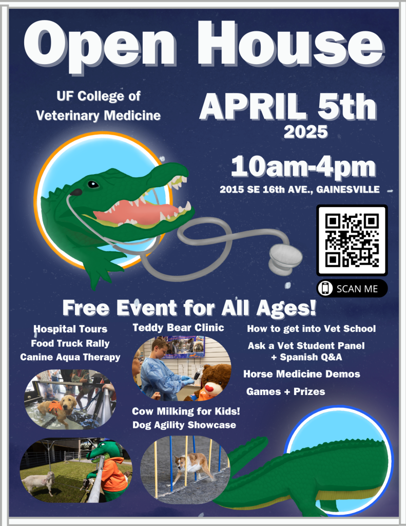 Flyer for UF VetMed Open House Event on April 5