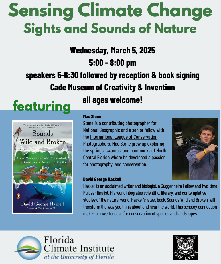 poster for sensing climate change photographer and author event