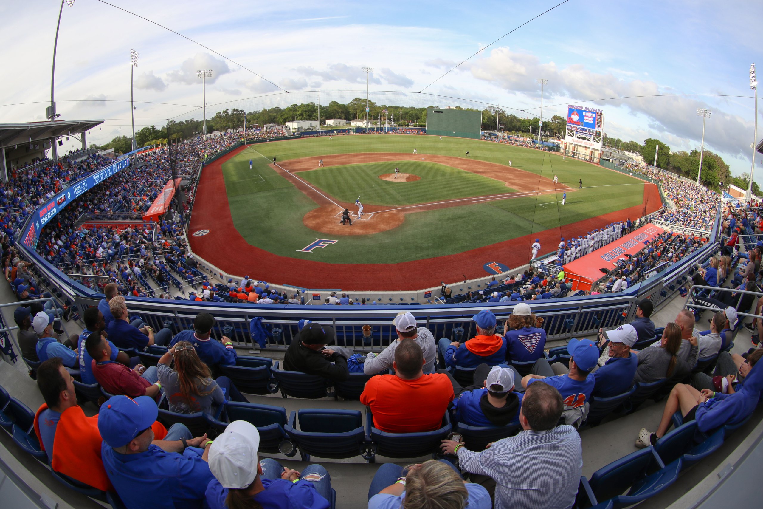 Crowd watching baseball game