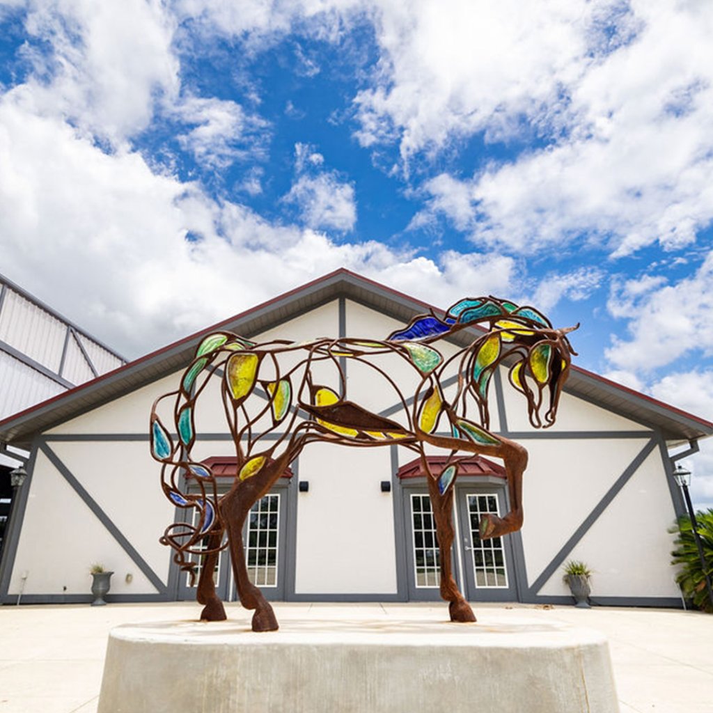 horse sculpture at alachua county equestrian center