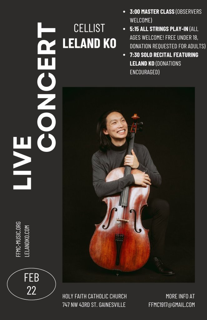 Leland Ko cellist concert poster