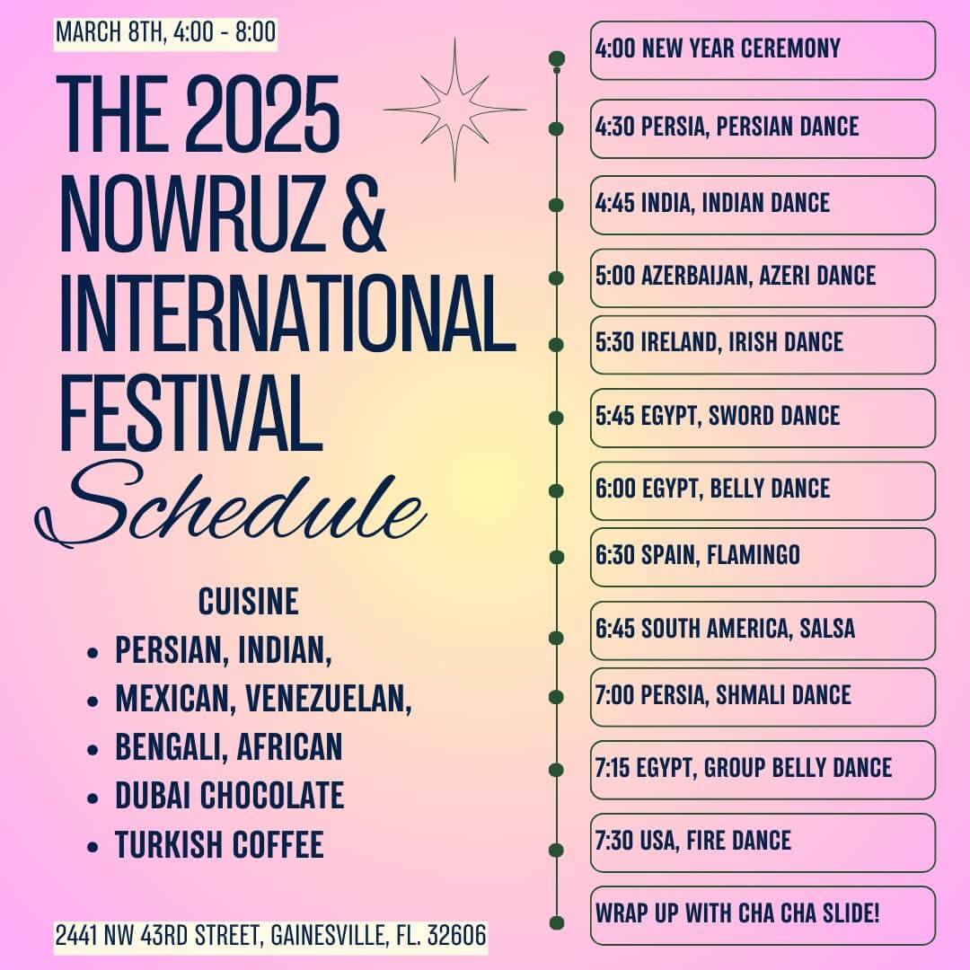 Schedule for Nowruz festival