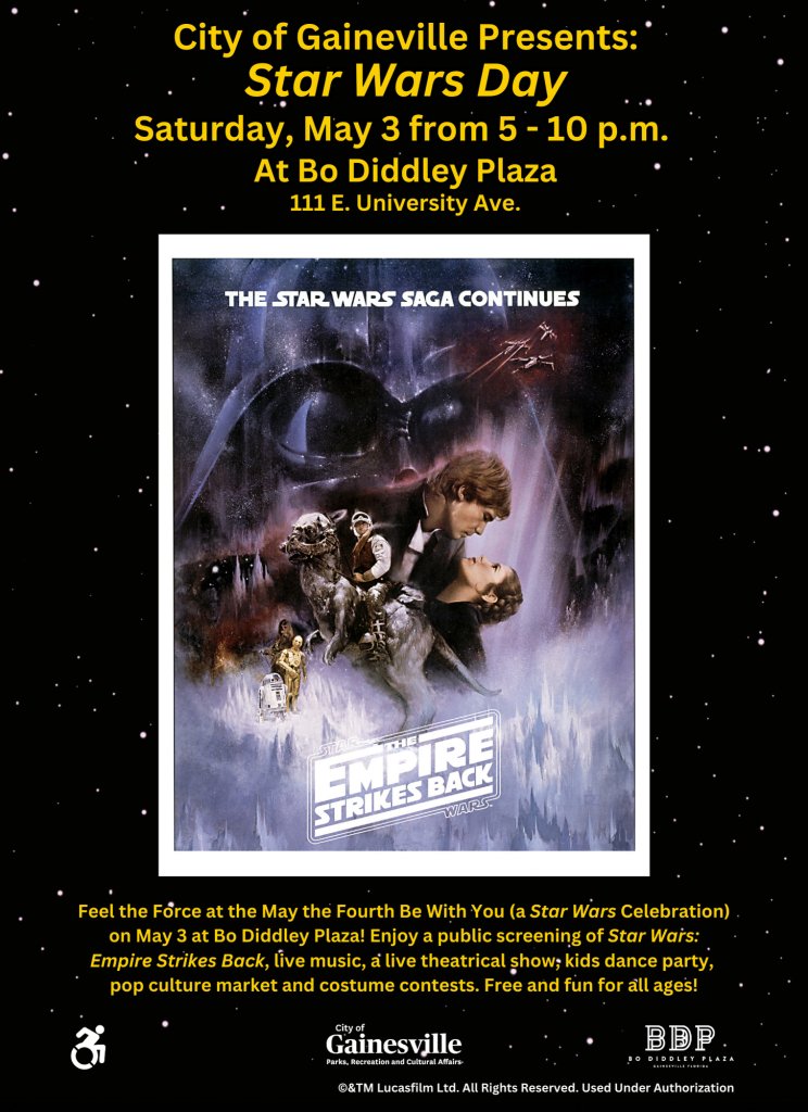 Poster for city of gainesville star wars day