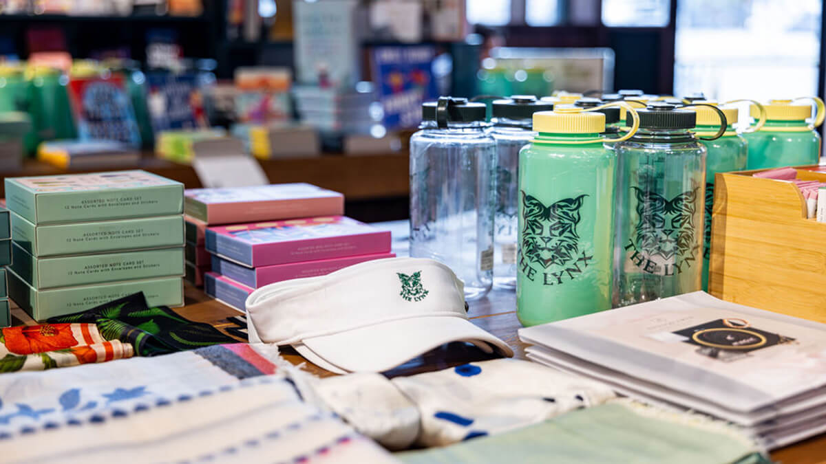 items for sale at the lynx bookstore